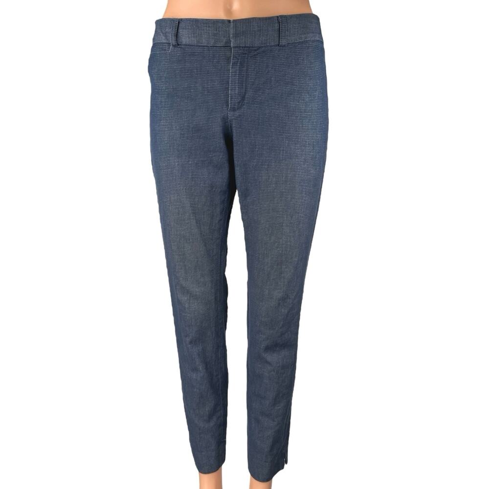 Banana Republic Sloan Women's Blue Mid Rise Straight Trousers Dress Pants Size 2